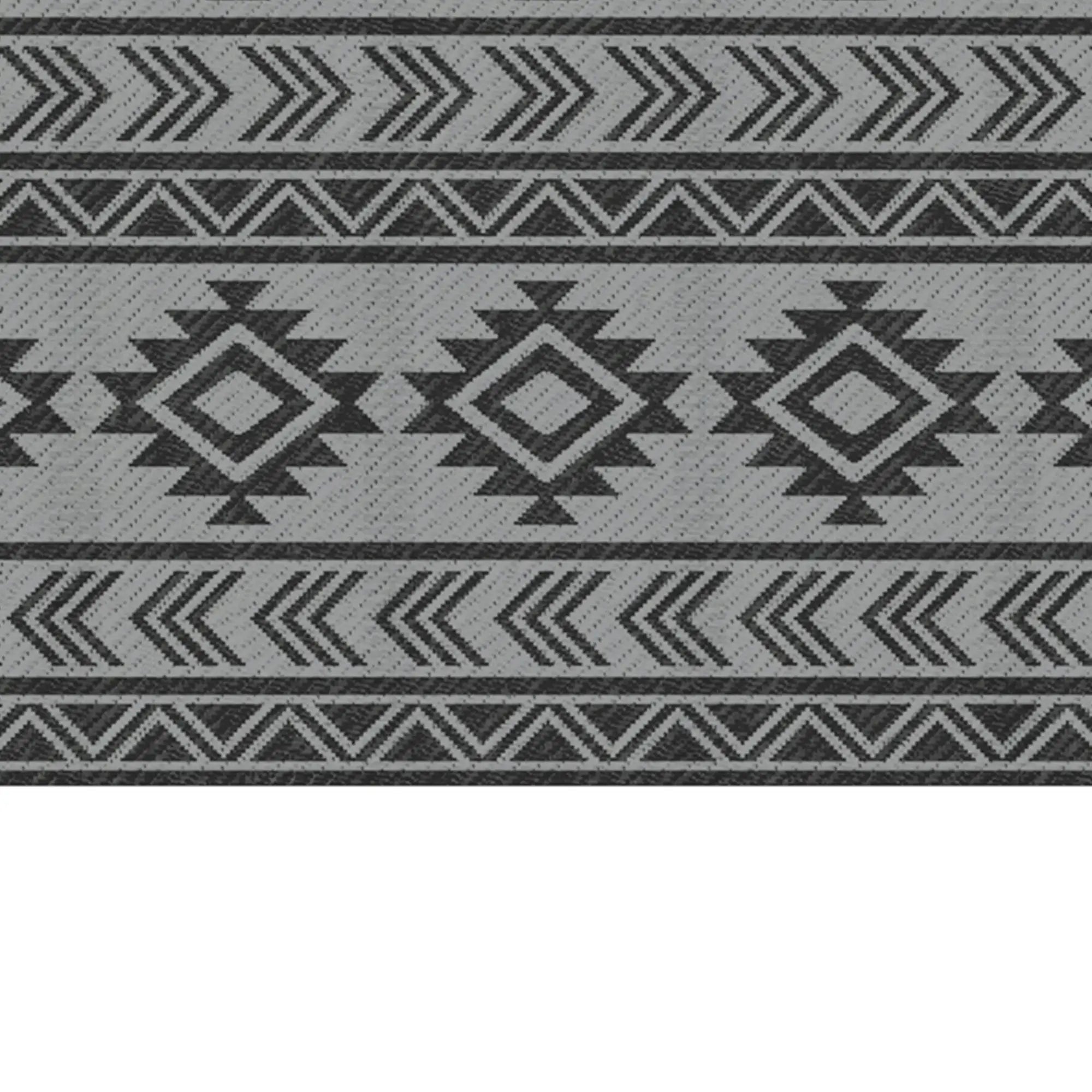 Reversible Outdoor RV Rug, Patio Mat, 6' x 9', Black & Grey Garden Decor at Gallery Canada