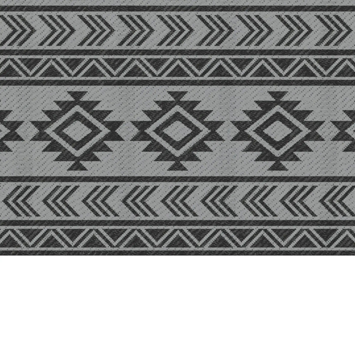 Reversible Outdoor RV Rug, Patio Mat, 6' x 9', Black & Grey Garden Decor at Gallery Canada