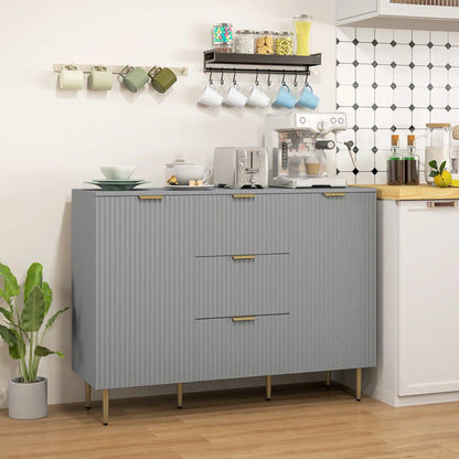 Modern Kitchen Storage Cabinet, 3 Drawers, Adjustable Shelves, Grey Bar Cabinets at Gallery Canada