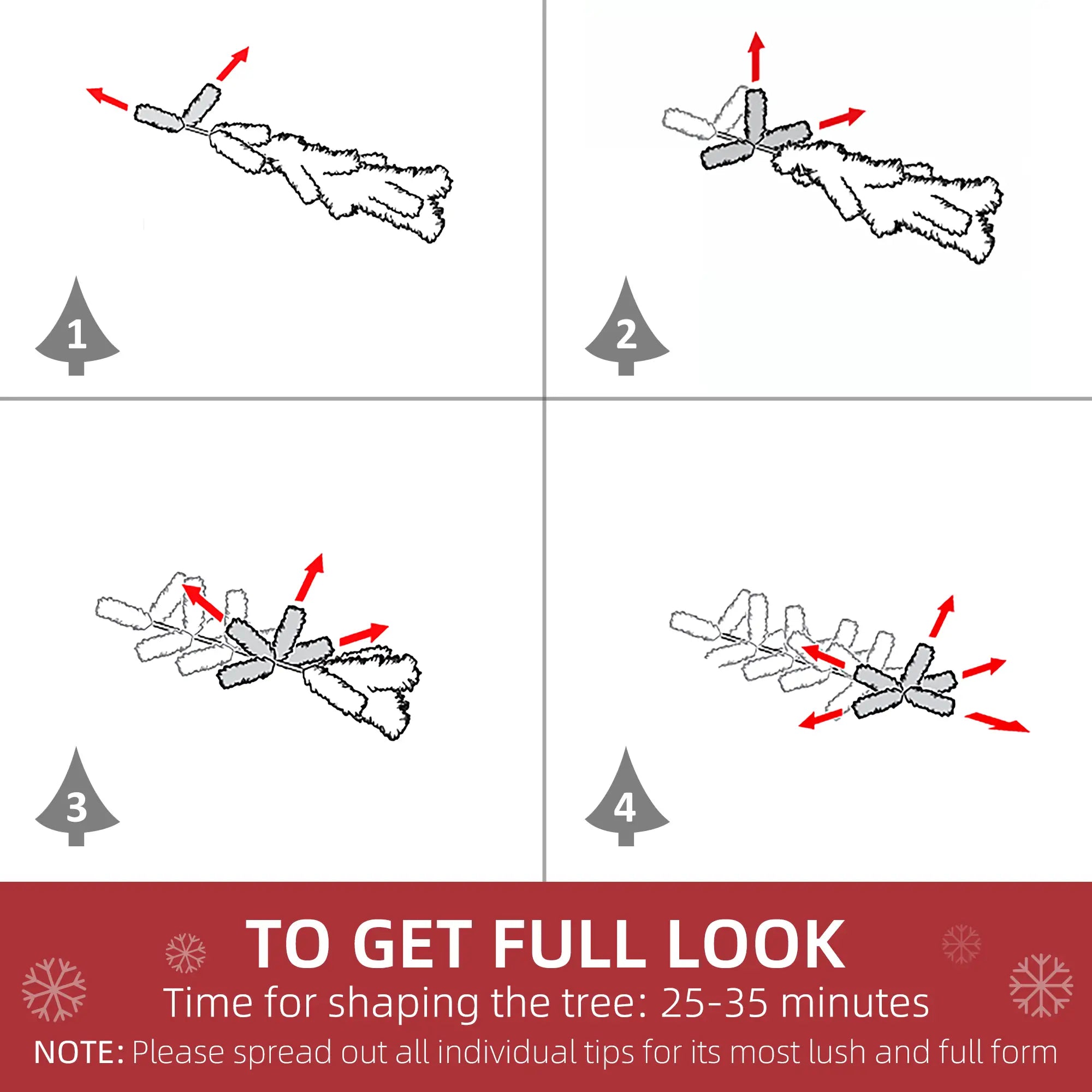 5ft Artificial Christmas Tree, Realistic Pine Branches, Auto Open, Indoor, White Artificial Christmas Trees at Gallery Canada