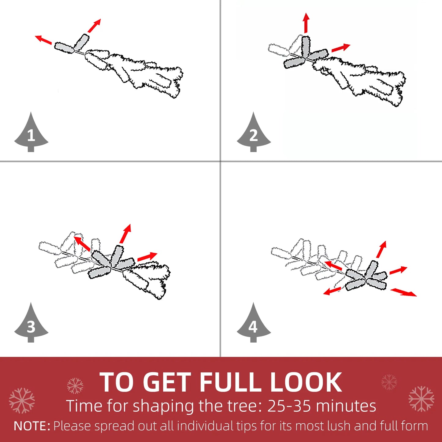 5ft Artificial Christmas Tree, Realistic Pine Branches, Auto Open, Indoor, White Artificial Christmas Trees at Gallery Canada