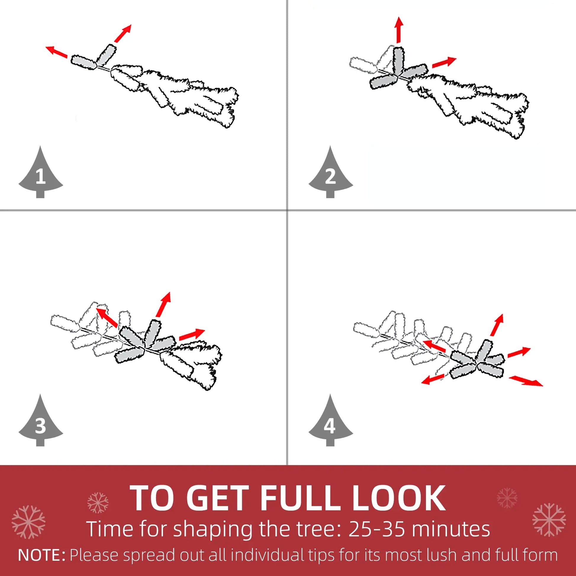 5ft Artificial Christmas Tree, Realistic Pine Branches, Auto Open, Indoor, White Artificial Christmas Trees at Gallery Canada