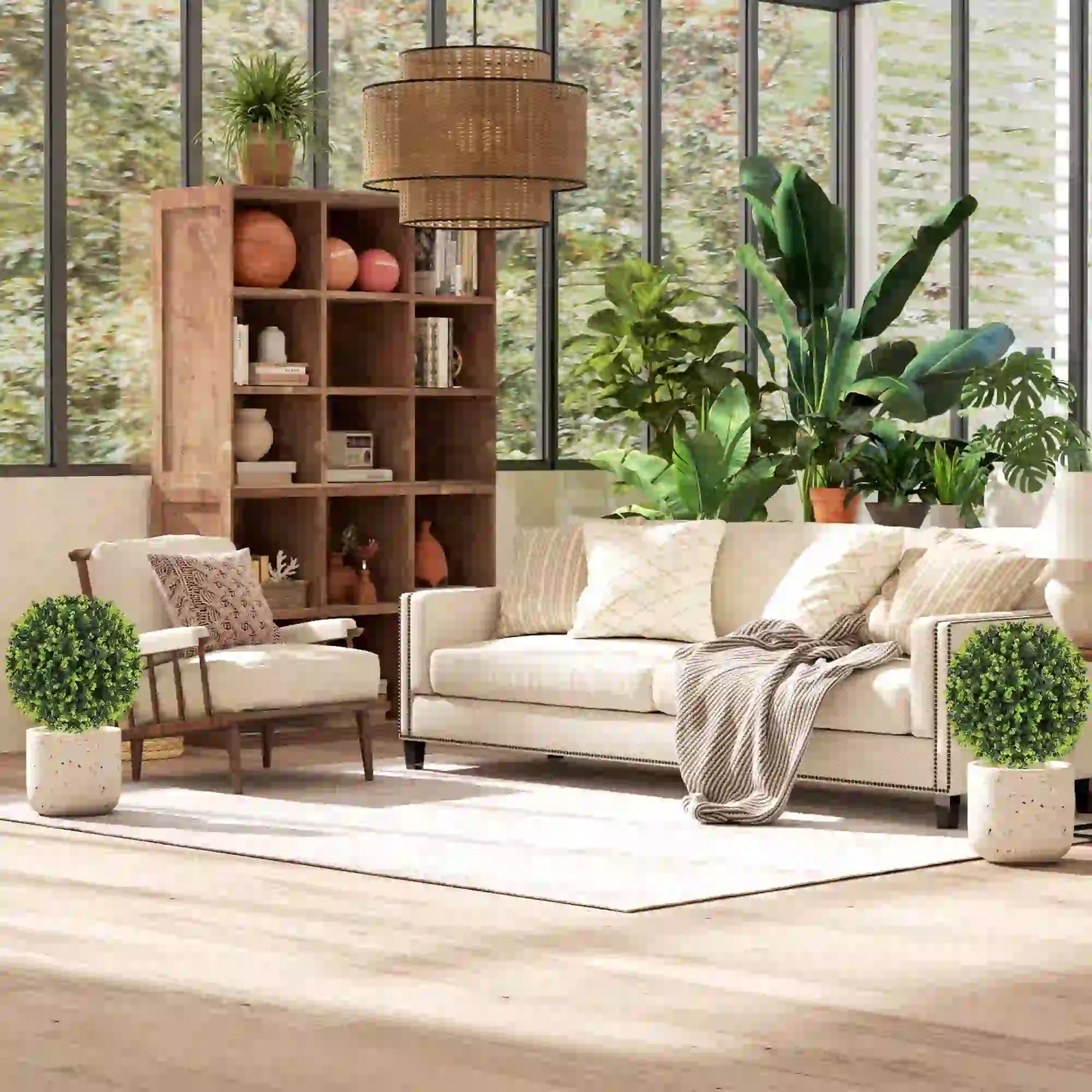 2 Pack 1.3ft Artificial Eucalyptus Topiary, UV Resistant Faux Greenery Artificial Trees at Gallery Canada