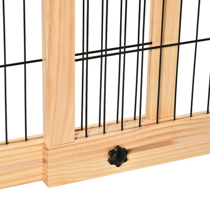 41"-72" Wooden Pet Gate, Freestanding with Support Feet, Natural Houses, Kennels & Pens at Gallery Canada