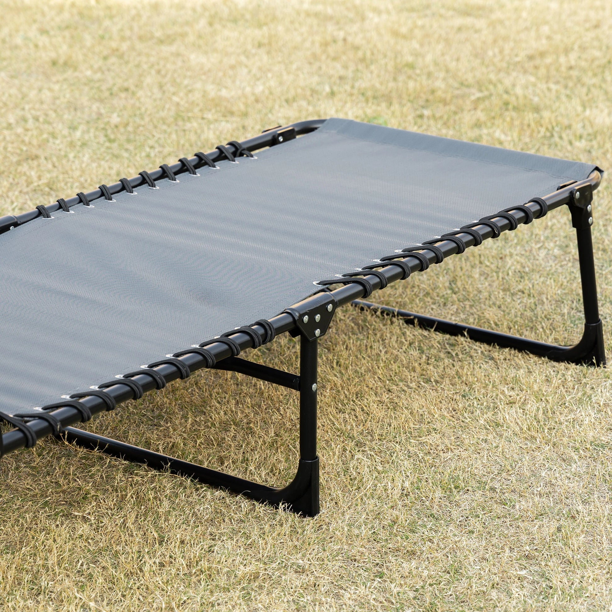 Outdoor Folding Chaise Lounge, Adjustable Backrest, Removable Pillow, Grey Lounger Chairs at Gallery Canada