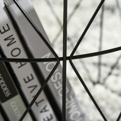 Set of 3 Nesting Coffee Tables with Storage, Round End Table with Removable Tray, Basket Side Tables with Metal Frame for Living Room, Black Side Tables at Gallery Canada