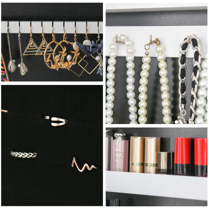 Free Standing Armoire Organizer, Lighted Mirrored Jewelry Cabinet, Angle Adjustable, 16 LED Lights Jewelry Armoire & Jewellery Mirror Cabinets at Gallery Canada