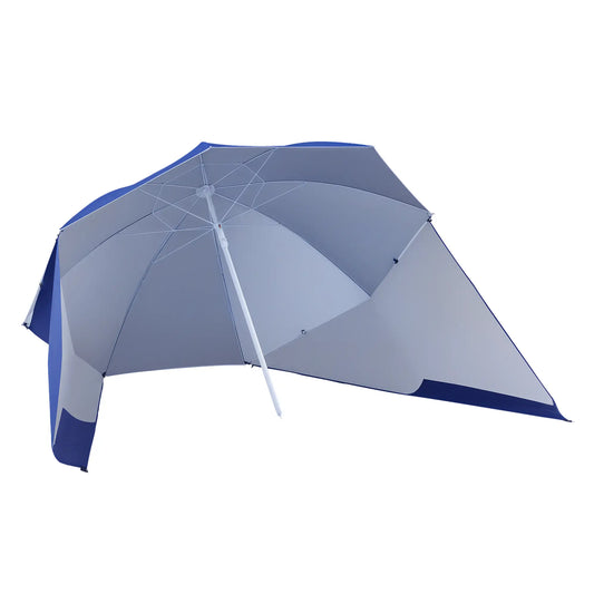 7.5ft 2-in-1 Beach Umbrella, UV50 Protection, Blue Beach Umbrellas Blue at Gallery Canada