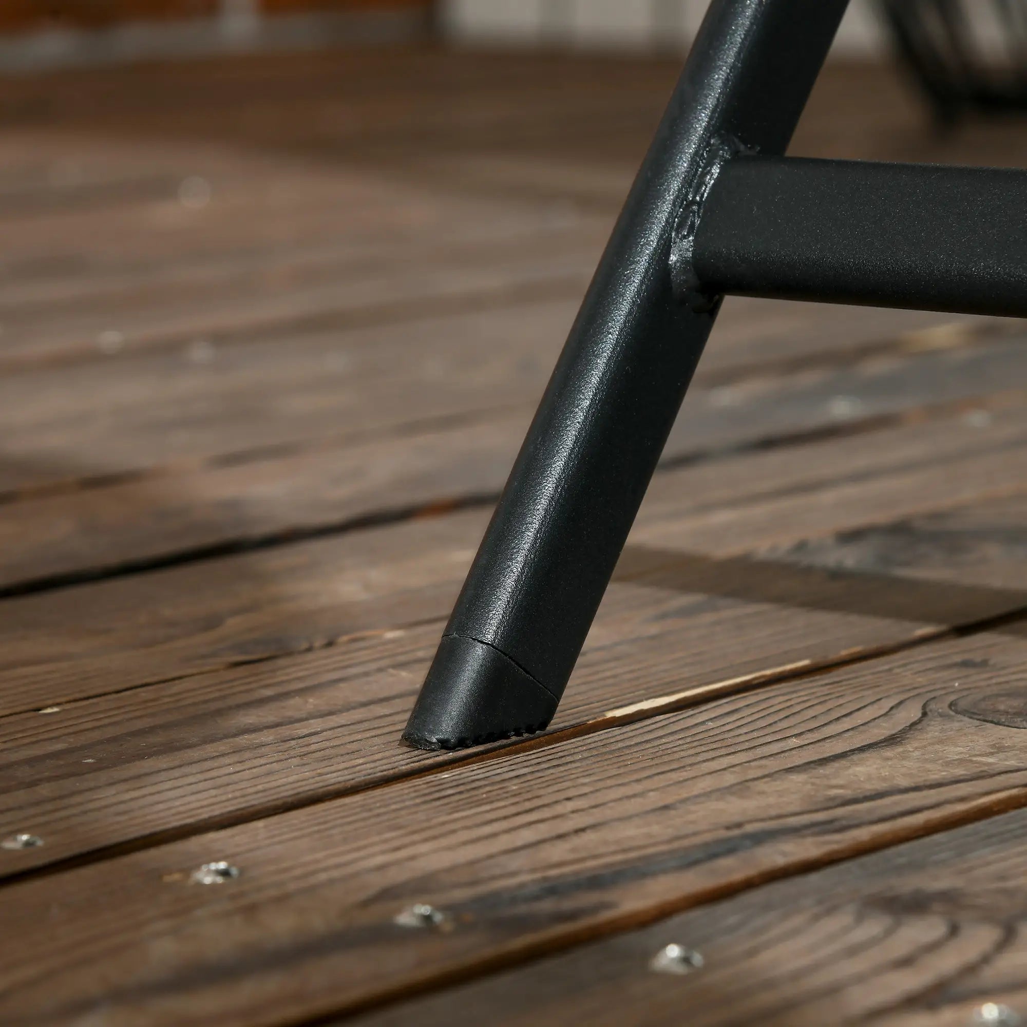 Foldable Outdoor Dining Table, Umbrella Hole, Glass Top, Metal Frame, Black Patio Side Tables at Gallery Canada