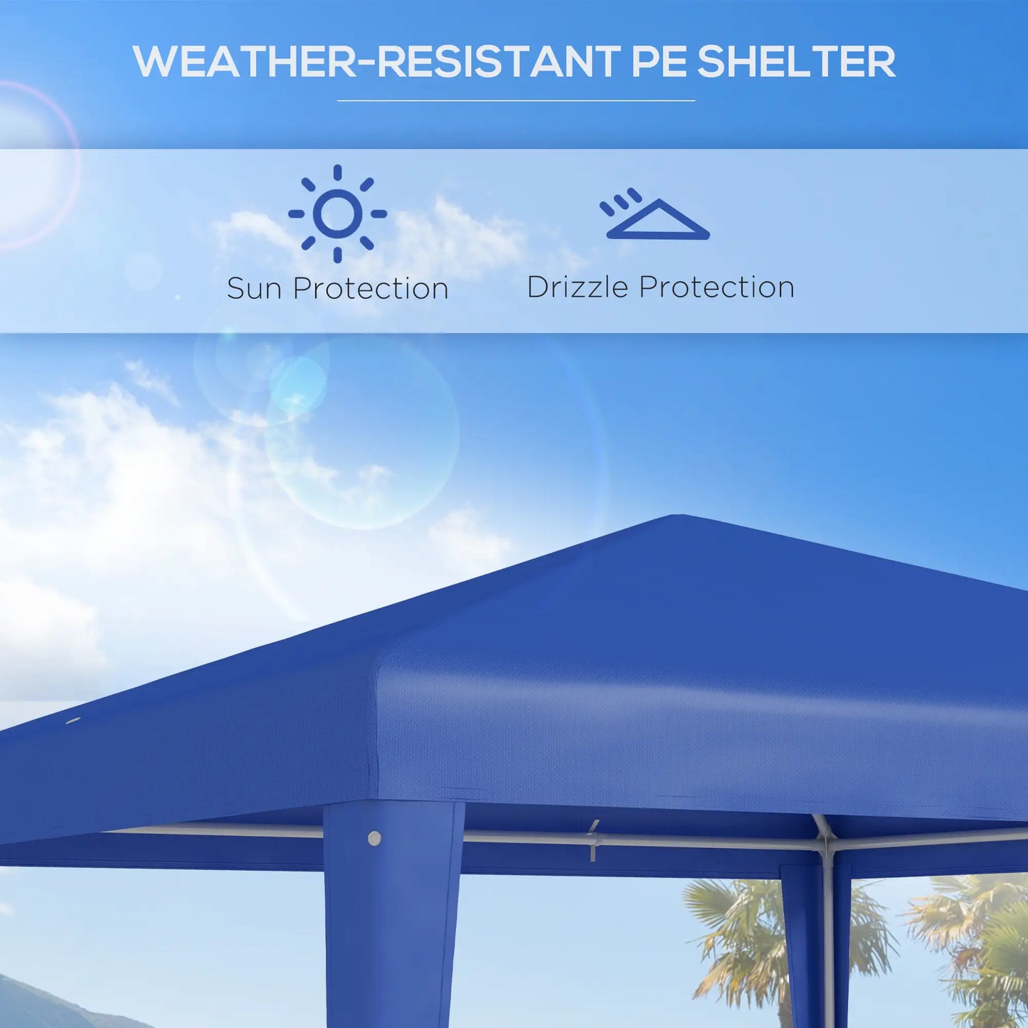 9' x 9' Portable Canopy Tent, Outdoor Gazebo, Dressed Legs, Blue Canopy Tents at Gallery Canada