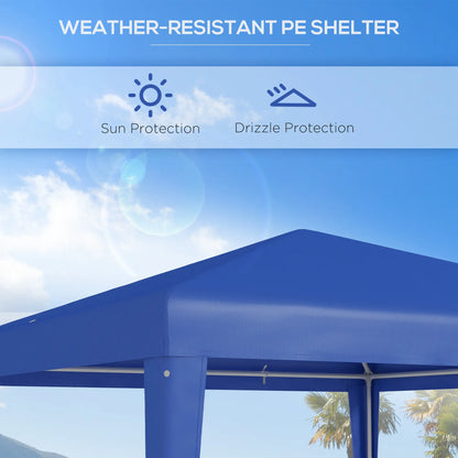 9' x 9' Portable Canopy Tent, Outdoor Gazebo, Dressed Legs, Blue Canopy Tents at Gallery Canada