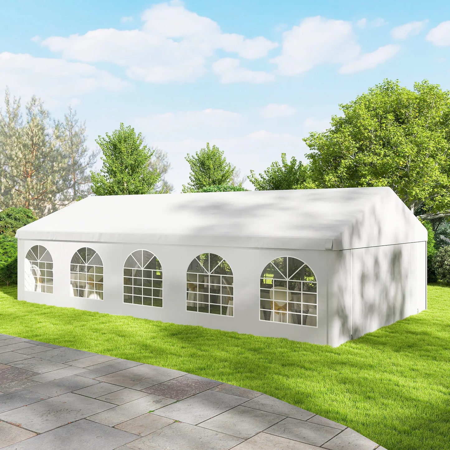 20'x33' Heavy Duty Party Tent, Portable Garage Canopy, White Canopy Tents at Gallery Canada