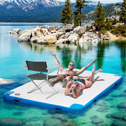 10' x 7' Inflatable Floating Dock, for Pool, Beach, Ocean, Blue Floating Water Mats at Gallery Canada