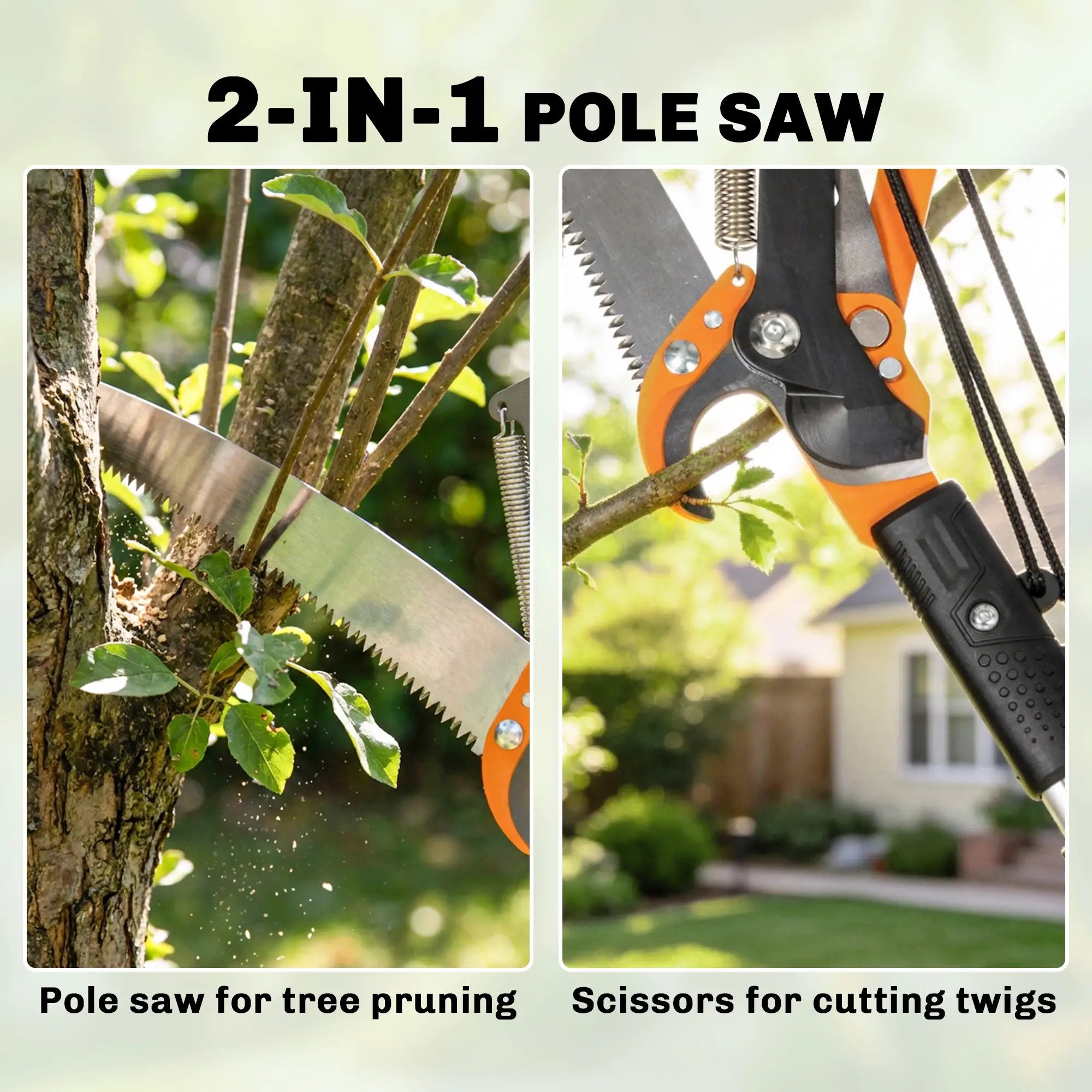 6.5ft Manual Pole Saw, Telescopic Aluminium Pole Pruner, 65Mn Steel Blade Garden Accessories at Gallery Canada