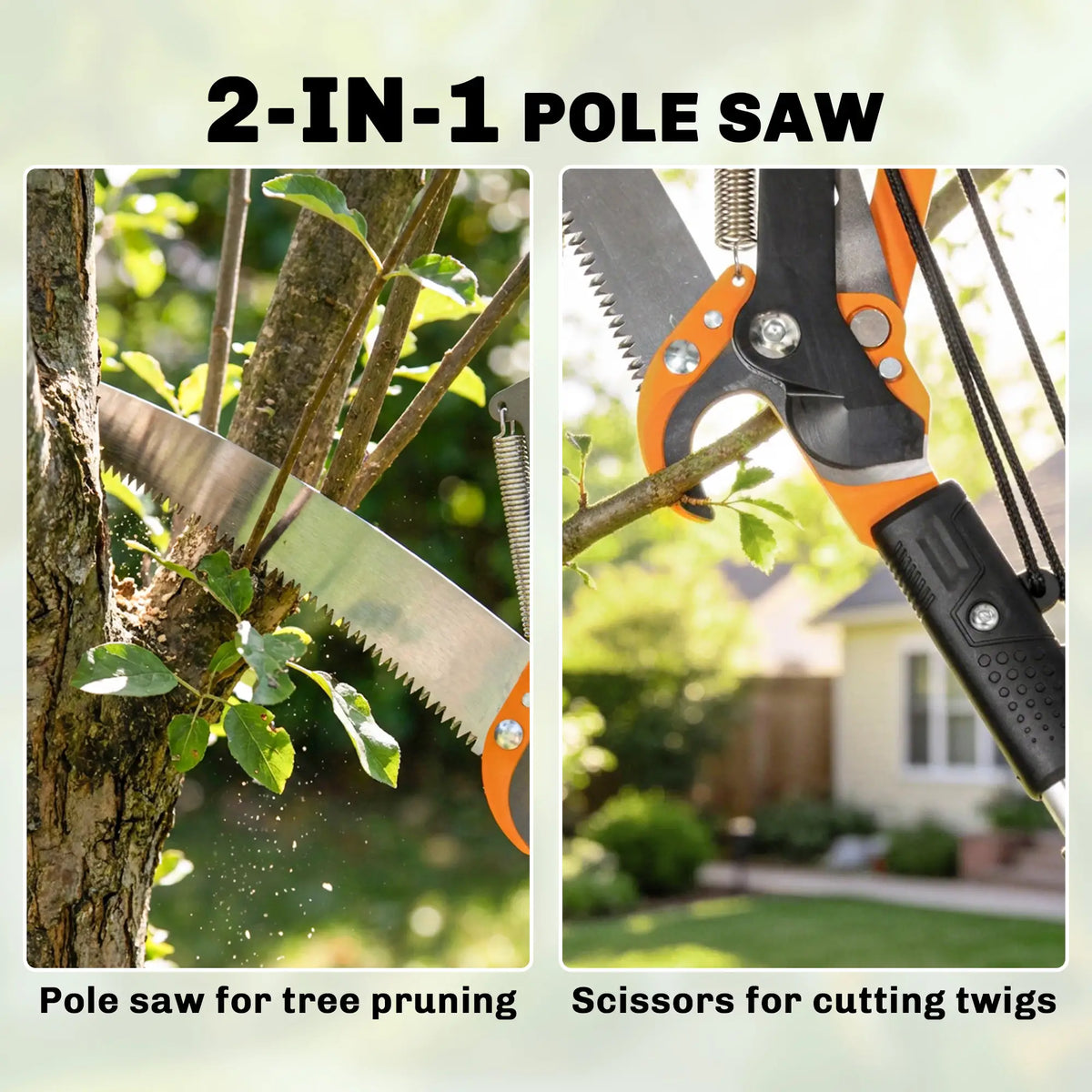 6.5ft Manual Pole Saw, Telescopic Aluminium Pole Pruner, 65Mn Steel Blade Garden Accessories at Gallery Canada