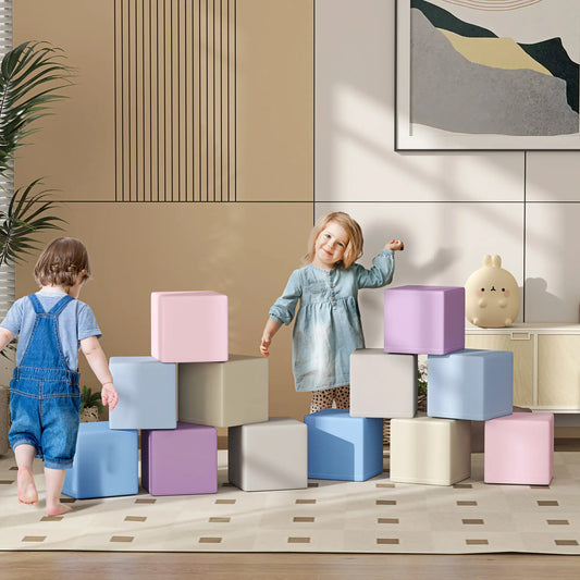 12 Piece Soft Play Blocks, Foam Toy Building Blocks, Multicolours Baby Gym & Playmats Multi Colour at Gallery Canada