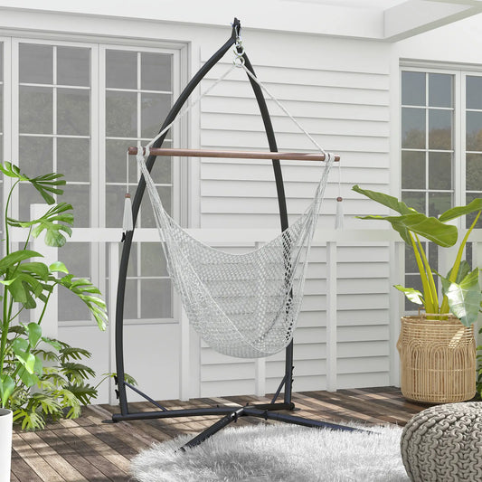 Heavy Duty Steel Hammock Chair Stand, Indoor Outdoor Use, Black Hammock Stands Black at Gallery Canada