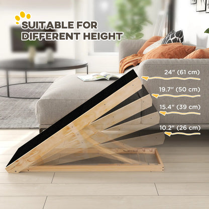 Foldable Dog Ramp for Bed Couch, Height Adjustable, Non Slip Carpeted Surface Dog Stairs at Gallery Canada