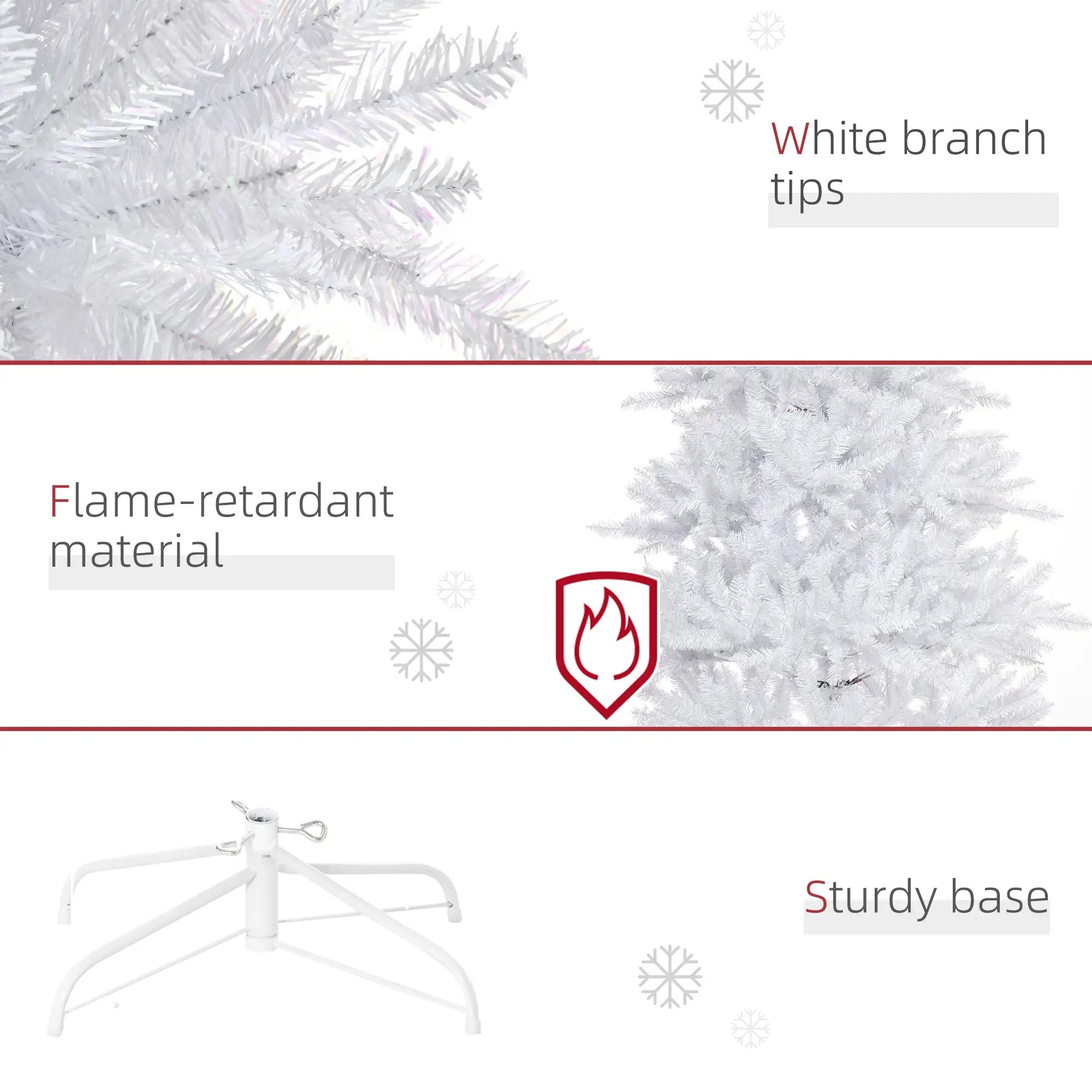 7FT Artificial Christmas Tree, Foldable Feet, Indoor, White White Christmas Trees at Gallery Canada