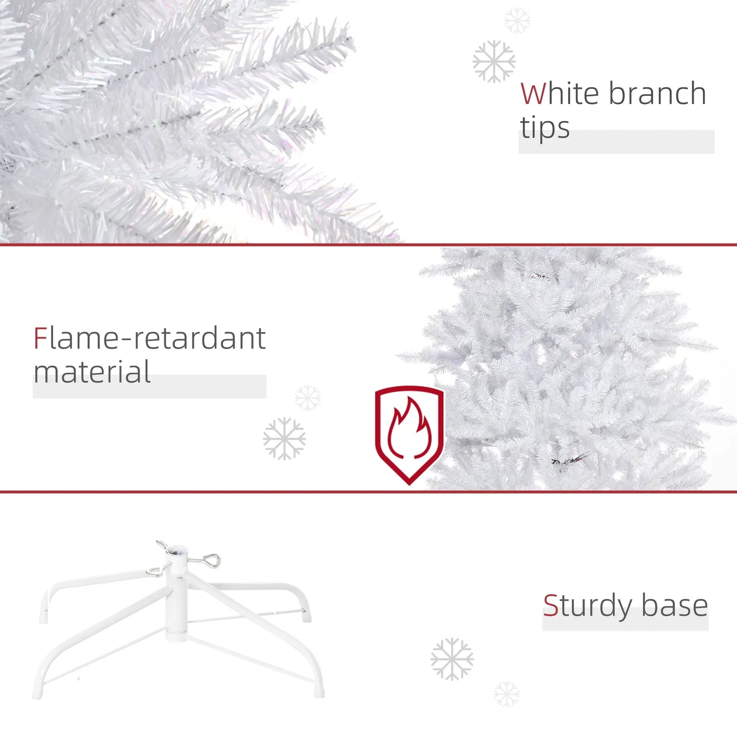 7FT Artificial Christmas Tree, Foldable Feet, Indoor, White White Christmas Trees at Gallery Canada