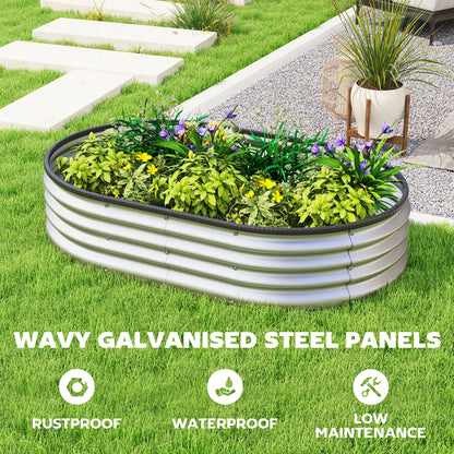 Galvanized Raised Garden Bed, 5 x 3 x 1 ft, Silver Galvanized Planter Boxes at Gallery Canada