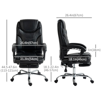 6 Point Vibration Massage Office Chair, PU Leather, Heated, Black Massage Chairs at Gallery Canada