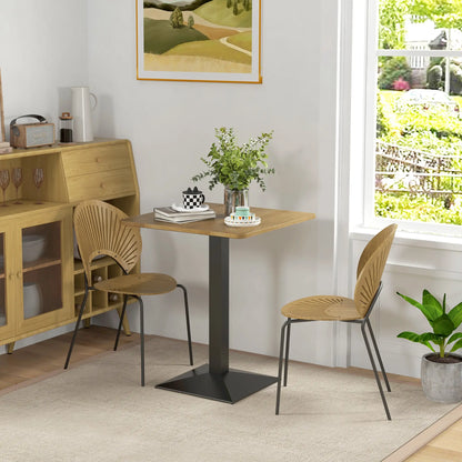 28" Square Dining Table, Modern Steel Base, Dark Brown Bar Tables & Dining Tables at Gallery Canada