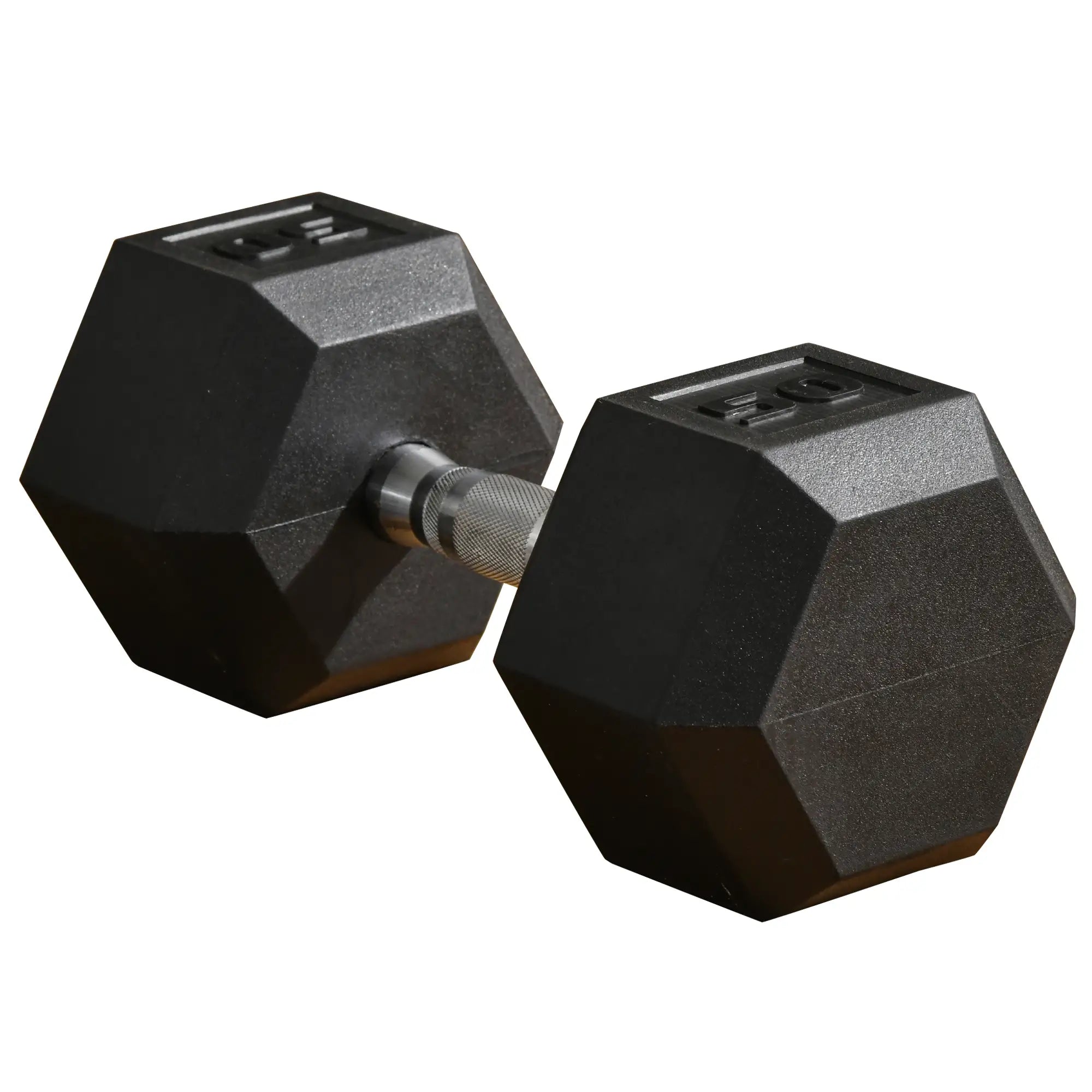 50lbs Rubber Hex Dumbbells, Hand Weight, Home Gym, Black Dumbbells & Barbells Black at Gallery Canada