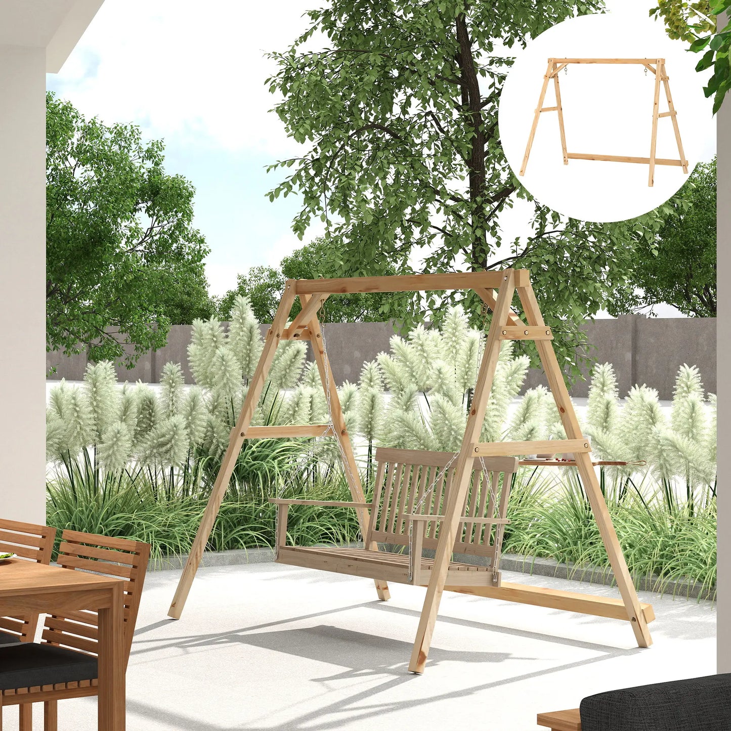 770lbs Porch Swing Frame, Heavy Duty A-Frame Stand, Reinforced Bars Hammock Stands at Gallery Canada