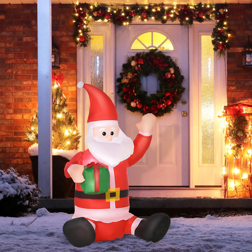 3.9ft Christmas Inflatable Santa Claus, Gift Box