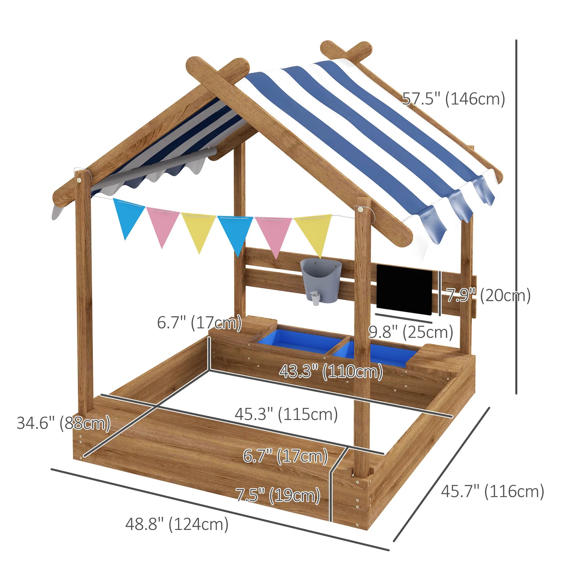 Wooden Sandbox with Cover, 3-7 Years, Backyard, Brown Sandboxes & Accessories at Gallery Canada