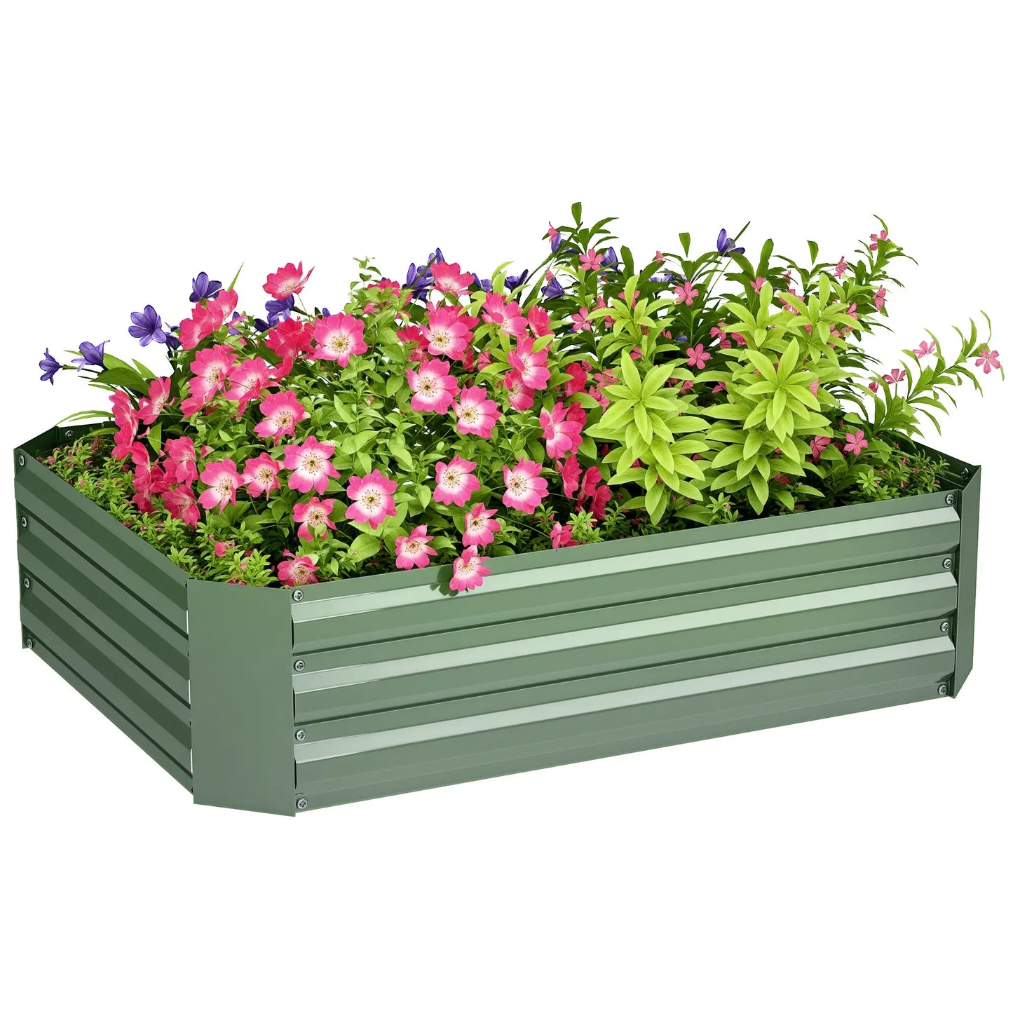 Galvanized Raised Garden Bed, 4' x 3' x 1', Metal Planter Box, Dark Green