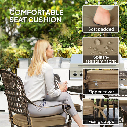 7-Piece Outdoor Dining Set, Aluminum Table and Chairs, 6-Person, Bronze Outdoor Dining Sets at Gallery Canada