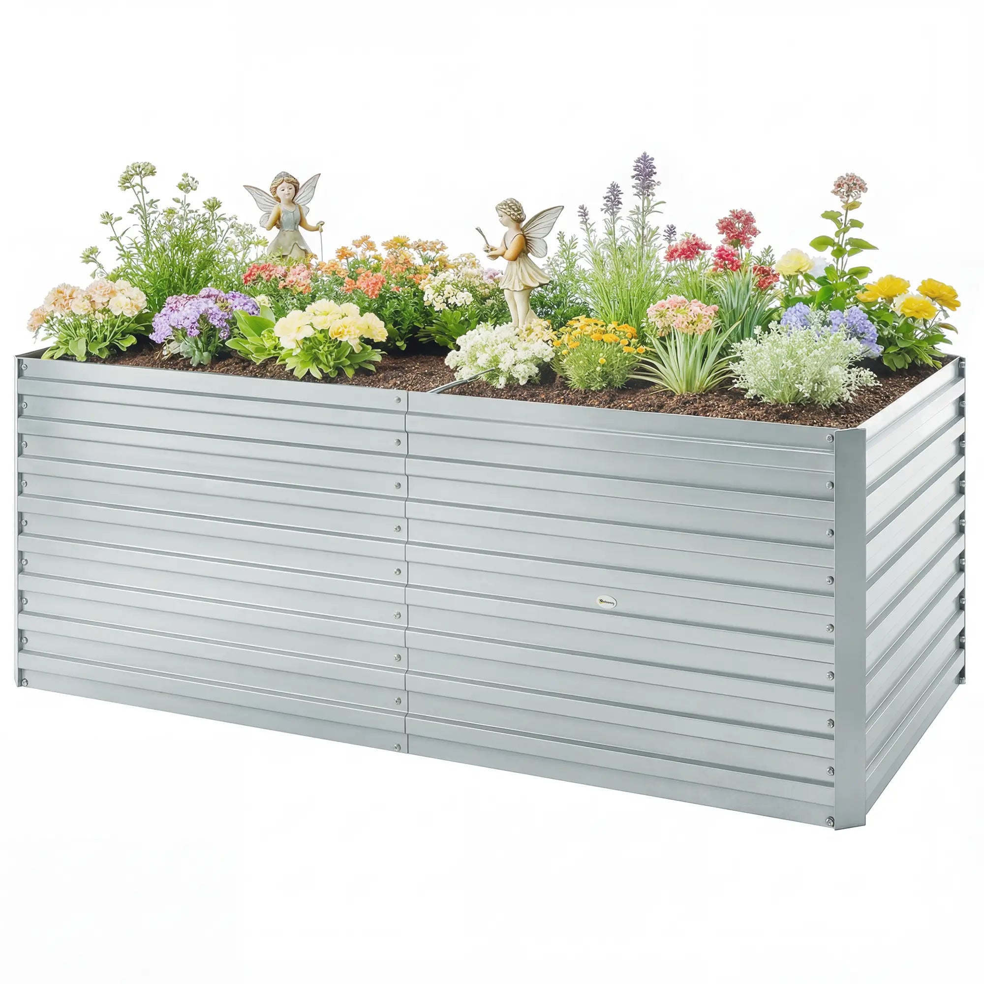 5' x 3' x 2' Raised Garden Bed, Galvanized Planter Box, Silver Galvanized Planter Boxes Silver at Gallery Canada