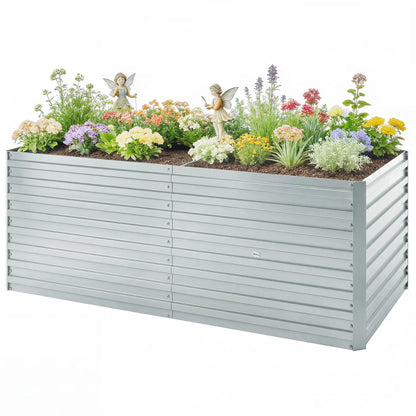 5' x 3' x 2' Raised Garden Bed, Galvanized Planter Box, Silver Galvanized Planter Boxes Silver at Gallery Canada