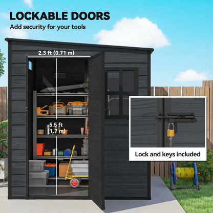 Outdoor Storage Shed, Lockable Door, Vents And Windows, Dark Grey Sheds at Gallery Canada