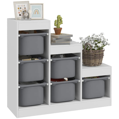 3 Layer Toy Storage Organizer, Kids Bookshelf, 6 Plastic Bins, White Baby & Kids Storage at Gallery Canada