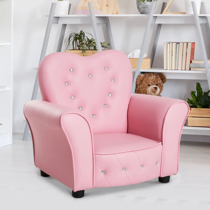 Kids Mini Princess Sofa, Toddler Chair, Upholstered Tufted Armchair, Pink Kids Chairs & Seating at Gallery Canada