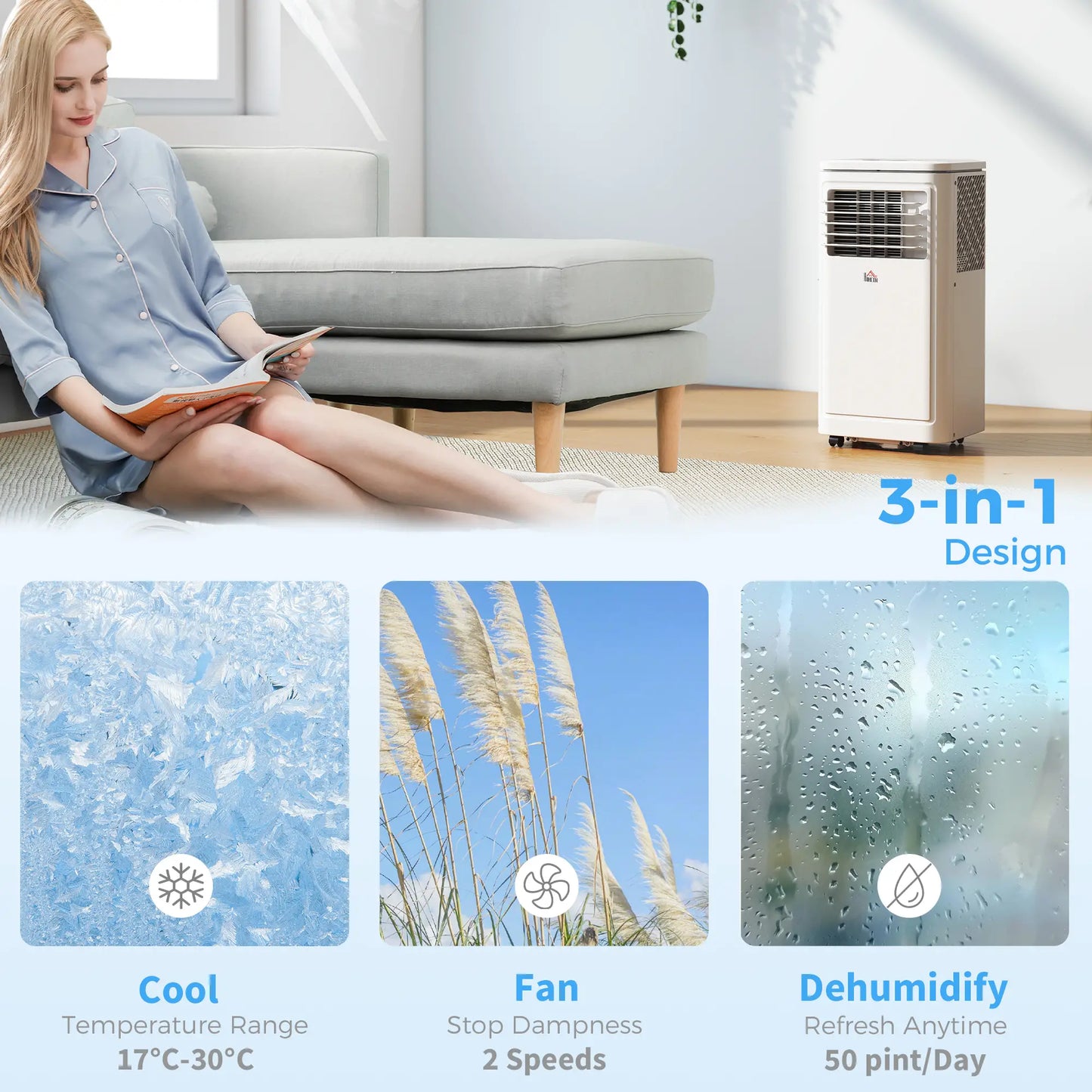 8000 BTU Portable AC, Dehumidifier, Remote, Timer, Window Kit, Cream Air Purifiers at Gallery Canada
