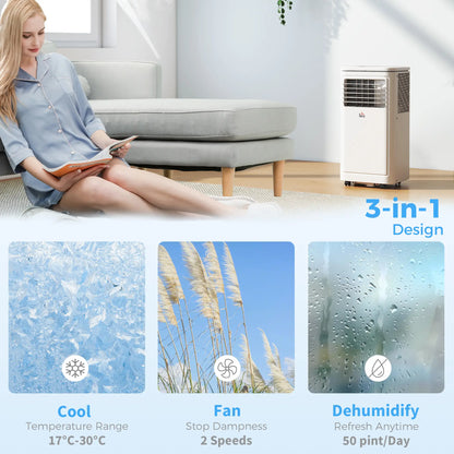 8000 BTU Portable AC, Dehumidifier, Remote, Timer, Window Kit, Cream Air Purifiers at Gallery Canada