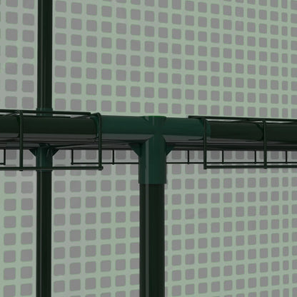 Portable Walk-In Greenhouse, 4.6' x 4.7', 2 Tier U-Shaped Shelves, Green