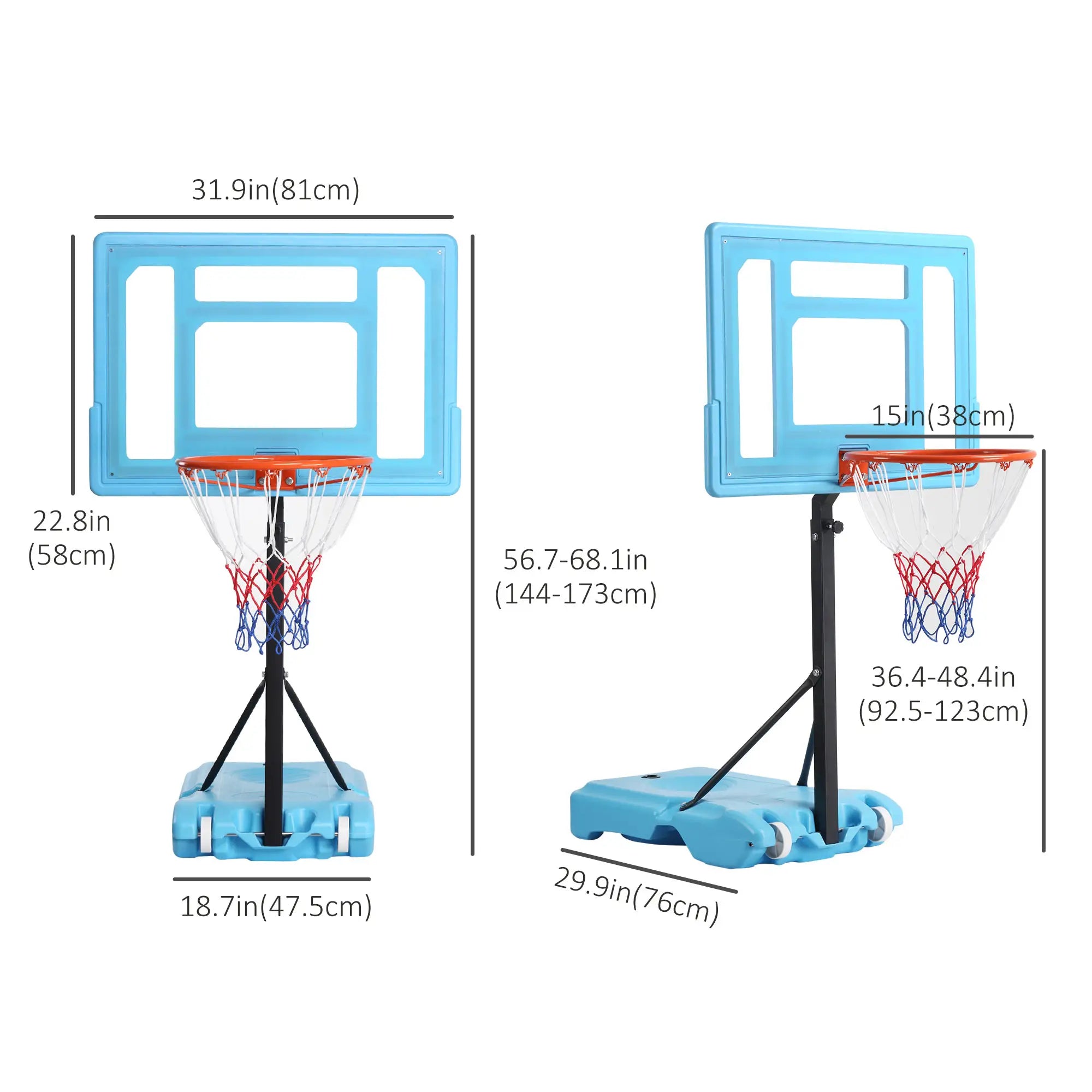 Adjustable Basketball Hoop Stand, 36.5