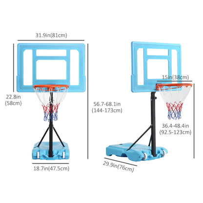 Adjustable Basketball Hoop Stand, 36.5"-48.5", Portable Goal System, Blue Basketball at Gallery Canada