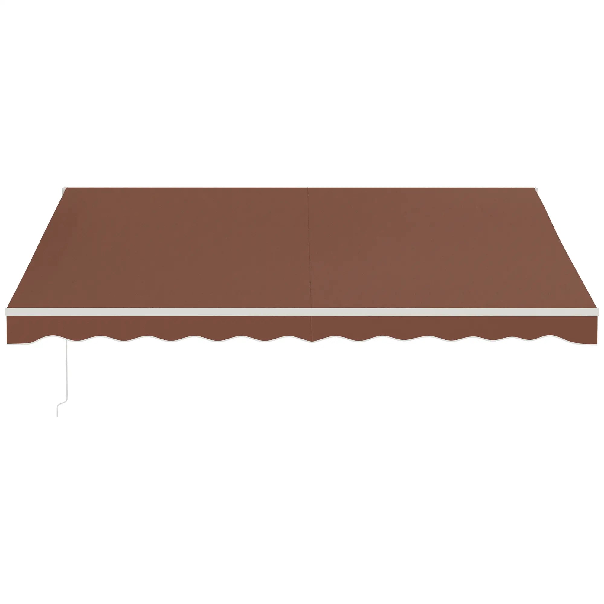13' x 10' Electric Retractable Awning, Sun Shade Shelter with Remote, Manual Crank, Aluminum Frame Deck Awnings at Gallery Canada