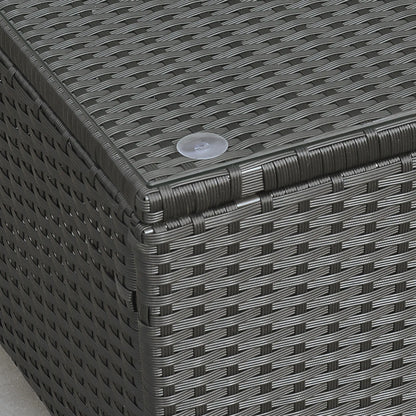 Rattan Coffee Table, Hand-Woven Wicker Furniture, Tempered Glass Top, Black Patio Side Tables at Gallery Canada