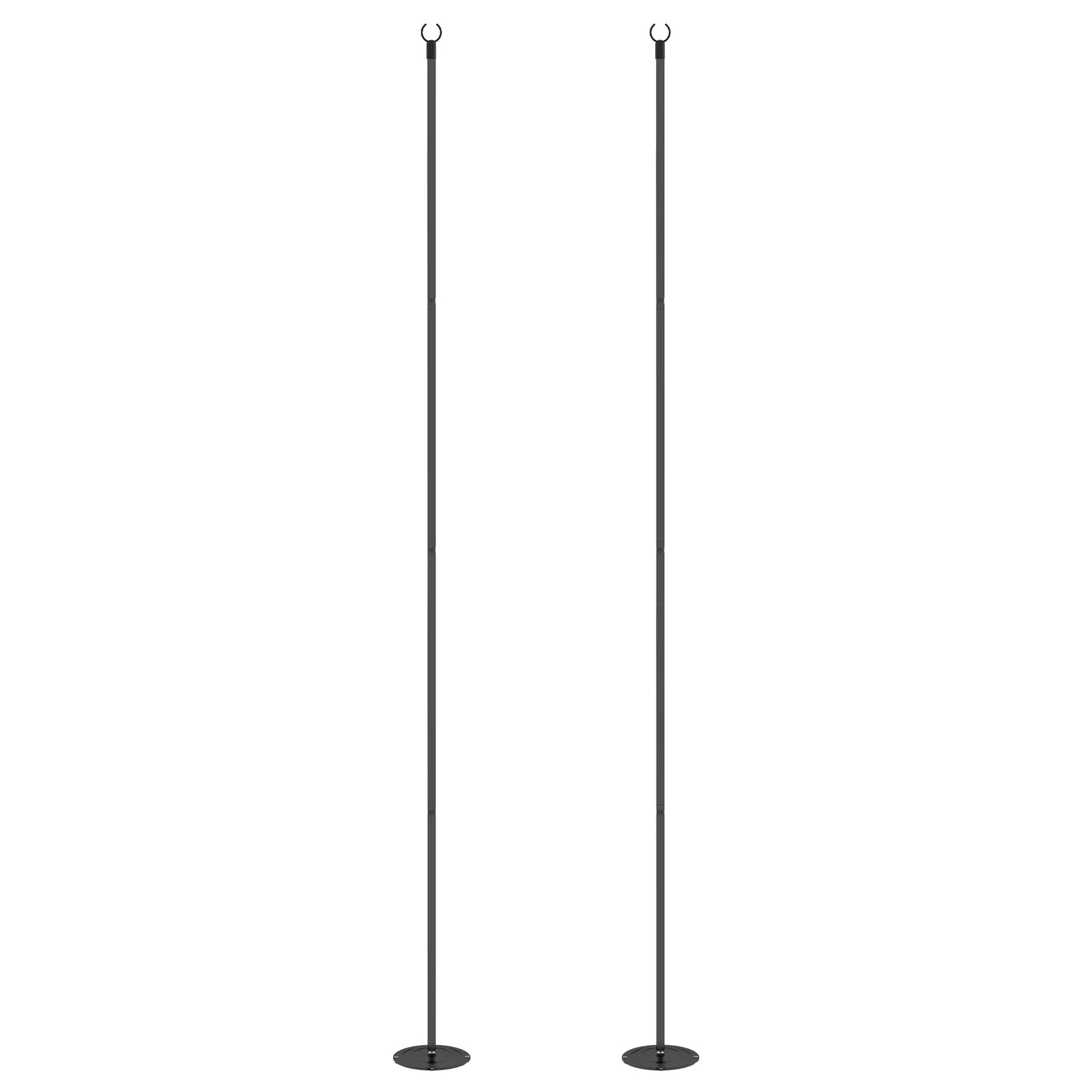 2 Pack 10' String Light Poles, Steel Hanging Stand, Black Lighting & Ceiling Fans Black at Gallery Canada