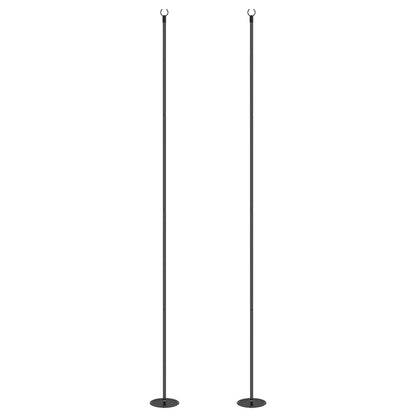 2 Pack 10' String Light Poles, Steel Hanging Stand, Black Lighting & Ceiling Fans Black at Gallery Canada