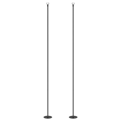 2 Pack 10' String Light Poles, Steel Hanging Stand, Black