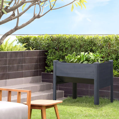 Wooden Raised Garden Stand, 48" x 24" x 32", Grey Raised Garden Beds at Gallery Canada