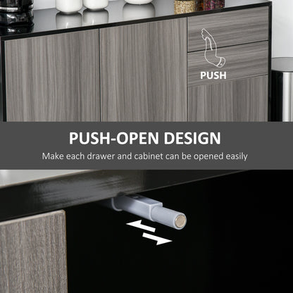 Modern Kitchen Sideboard, Coffee Bar Cabinet with 2 Drawers, Black Bar Cabinets at Gallery Canada